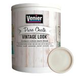 VENIER Pure Chalk Paint, Vintage Look - One Step Paint For Furniture - Vintage Chalk Paint - Matte Finish Paint - Multi-Surface Paint For Restoration Of Furniture, Cabinets, Wood, Metal, Ceramics & Glass (Vanilla Cream)