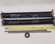 Pair of 207 X 2" X 20" Garage Door Torsion Springs with Winding Bars