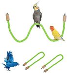 2 Pack Bird Hemp Rope Perch Swing, Bird Cage Stand Pole Accessories, Paw Grinding Standing Climbing Perch for Parrot, Parakeet, Budgies, Lovebirds (31.49 inches/80 cm)