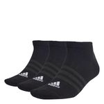 adidas Unisex Thin and Light Sportswear 3 Pairs Low-Cut Socks, Black/White, M