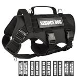 WINSEE Service Dog in Training Vest with 10 Pet Patches, Tactical Working MOLLE Vest for Large Dog, Military Animal Harness with 2 Handles for Hunting Walking