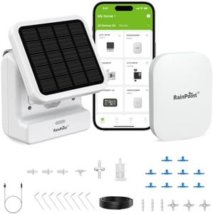 RAINPOINT WiFi Solar Drip Irrigation System for Garden,Automatic Vacation Self Watering Timer Pump Kits for Potted Plants Indoor/Outdoor, Rain Delay Smart Anti-Siphon Devices Low Power Alarm Easy DIY