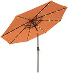 Deluxe Solar Powered LED Lighted Patio Umbrella - 9' - by Trademark Innovations (Orange)