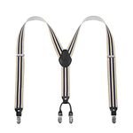 Lafayon Mens Braces Braces For Men 4 Clips Y-Back 3.5cm Wide Heavy Duty Adjustable Elastic Mens Suspenders Durable Suspenders Strong Metal Clips