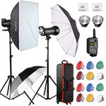 Godox 800Ws 2 Pack SK400II 2.4G Speedlite Studio Flash Strobe,GN65 5600K Monolight Bowens Mount Kit for Photography with XT-16 Transmitter,Softboxes,Light Stands,Reflectors,Umbrellas, Carrying Case