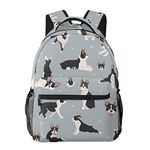 Boston Terrier Backpack Bookbags High School For Women School Personalized LaptopTablet Travel School Bag