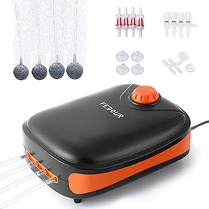 FEDOUR 256PH Aquarium Air Pump, 4 Outlets Ultra Quiet Oxygen Pump, Aquarium Bubbler for up to 300Gallon Fish and Turtle Tank