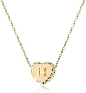 Tiny Gold Initial Heart Necklace-14K Gold Plated Handmade Dainty Personalized Letter Heart Choker Necklace For Women Necklace Jewelry