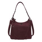 Travelon Double Zip Crossbody Clutch, Wine