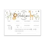 The Little Party Company Baby Shower Game - Pack of 10 Baby White Safari Prediction Cards (BSWHITESAFPRED10)