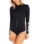 Hurley Women's Standard Rash Guard Top, Black, X-Large