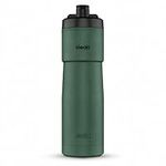 The Clean Hydration Co, Sport 23 Insulated Bike Water Bottle with Easy Clean Nozzle, Easy Squeeze for Cycling (Matte Green)