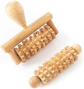 Tuuli Accessories Set of 2 Face Massage Roller Tool Head Massager Maderotherapy Wooden