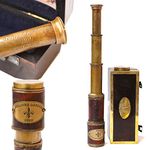 Vintage Brass & Leather Sailor Look Telescope Antique Marine Telescope Spyglass Educational Instrument