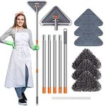 Wall Cleaner with Long Handle, Baseboard Wall Mop 360° Rotatable Wall Washer Cleaner Tool with Extension Pole 39" to 85", Triangle Microfiber Dust Mop Wall Cleaner Mop for Floor/Ceiling/Dust Clean