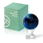 MOVA Globe - Earth at Night Classic (4.5") | Rotating Globe Powered by Light, No Batteries or Cords | City Lights Satellite Imagery | Unique Gift or Modern Desk Decor