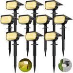 MinPea Solar Spot Lights Outdoor, [57 LED/10 Pack] Solar Lights Outdoor IP65 Waterproof, 3 Modes Solar Landscape Spotlights, Solar Powered Garden Yard Light for Outside Patio Pathway Pool(Warm White)