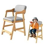 Wooden High Chair for Toddlers, Adj