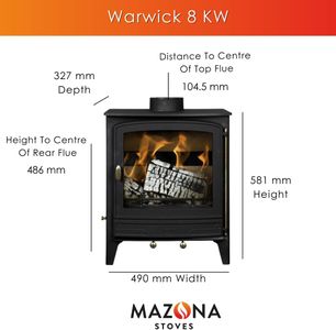 Mazona Warwick 8kW Wood Burner Stove – High Efficiency Heating