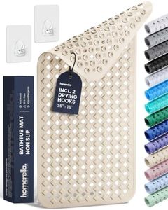 Bathtub Mat Non Slip 35x16 - homerella® Bath Mat Incl. Hooks for Drying, Extra Long, 100% BPA Free, Shower Mat Non Slip Anti Mold, Machine Washable, Shower Mats for Inside Shower Mildew Resistant