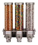 Rosseto EZ525 3-Container Ice Cream Topping Candy Wall Mount Dispenser, 1.3-Gallon