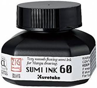Kuretake Flacon d’encre Sumi de 60 ml noir pour dessinateur de cartoon