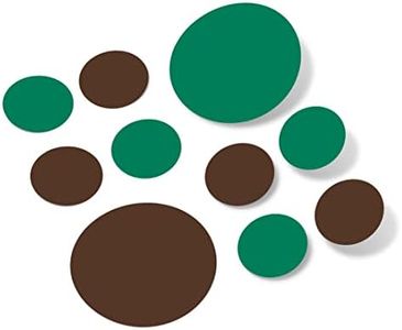 Set of 30 - Chocolate Brown/Green Circles Polka Dots Vinyl Wall Graphic Decals Stickers