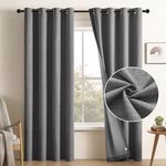 CUCRAF 100% Total Blackout Curtains Panels,Thick Light Blocking Curtain Thermal Insulated Window Drapes for Bedroom Living Room,2 Panels Set(52 x 84 inches,Grey)