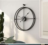 ARTISTRY DECORS Metal Double Ring Modern Analog Wall Clock in Black Colour (60cm) for Bedroom/Home/Office/Hall/Dining Room Elegant Large Modern Wall Clock for Home Decor (24"x24")