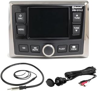 Infinity PRV-315.2 Marine Gauge Hole Mount USB Bluetooth AM/FM/WB Radio Receiver, Bundle Combo + Enrock AUX/USB to RCA Cable + 22" Wired Radio Reception Antenna,