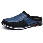 COSIDRAM Mens Casual Shoes Business Fashion Slippers Slip on Loafers Comfort Dress Mocassins Walking Outdoor Blue 9.5