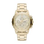 Fossil Men Stainless Steel Dean Analog Off-White Dial Watch-Fs4867, Band Color-Gold