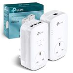 TP-Link TL-PA8033PKIT AV1300 3-Port Gigabit Passthrough 2x2 MIMO Powerline Adapter Starter Kit, No Configuration Required, UK Plug