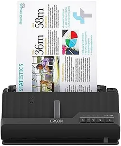 Epson - Workforce ES-C320W - Wireless Compact Desktop Document Scanner - 2-Sided Scanning and Auto Document Feeder - Paper and Card Scanner - Black