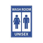 Anne Print Solutions® Unisex Wash Room Stickers Self Adhesive Vinyl for Bathroom Pack of 4 Pcs Size 6 Inch* X 9 Inch* Multicolour