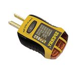 Sperry Instruments GFI6302 GFCI Outlet/Receptacle Tester, Standard 120V AC Outlets, 7 Visual Indication/Wiring Legend, Home & Professional Use, Yellow & Black