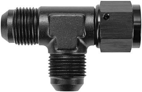 EVIL ENERGY 6AN Flare Male Tee Fitting Adapter with AN6 Female Swivel on Run Black