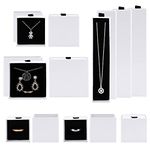 Jodsen 10 Pcs Earings Box Jewellery Rings Bracelet Gift Boxes,4 Different Size Favor Necklaces Cardboard Boxes for Holiday Birthdays Party with Velvet Filled White