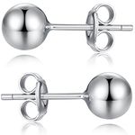 Ball Stud Earrings - Sterling Silver 8mm Ball Stud Earrings,Platinum or 18K White Gold Plated Ball Stud Earrings,,Special Lovely Ball Stud Earrings,Christmas Gifts For Girls&Boys,Teens,Women