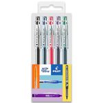 Pilot G-Tec C4 Gel Ink Rollerball Pen - 0.4mm Nib - 0.2mm Line - Black, Blue, Red, Green, and Violet - Wallet of 5