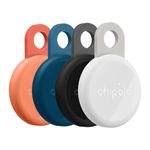 Chipolo LOOP - Rechargeable Bluetooth Tracker for Key and Pocket Location, Compatible with Apple or Google, Call Your Phone & Out of Range Alerts for Android (4 Pack (Charcoal, Chalk, Navy, Coral))