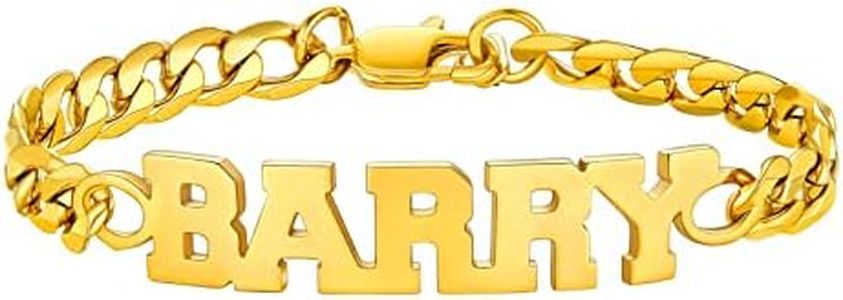PROSTEEL Customized Mens Gold Bracelets Steel Custom Name Cuban Link Chain Bracelet