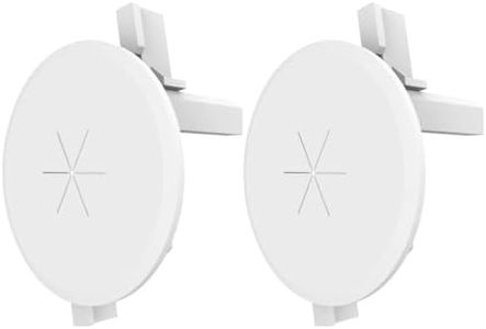 YOEMELY Screwless Wall Plate Cable Pass Through, Silicone Round Wall Plate Integrated Wall Plate Bracket for Low Profile Cables and Wires Hidden Behind the TV Wall, White, Pack of 2