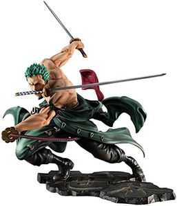 Roronoa Zoro PVC Action Figure One Piece World Figure Anime Model Figure Zoro Three Swords Style for Hobbyist's Collection (Green)