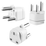 3 Pack South Africa Plug Adapter,UK to South Africa Plug Adapter,South Africa Power Adapter, South African Plug Adaptor for Botswana, Somalia and More(Type M)