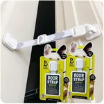 Door Buddy Door Latch for Cats - Grey 2 Pack. Pet Door Holder to Dog Proof Cat Litter Box & Keep Dog Out of Cat Food. Easier Than Cat Gate or Interior Cat Door. Adjustable Door Strap for Pets.