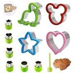 Sandwich Cutter, 10pcs Cookie Cutters Set for Kids, Bread Cutters Biscuit Cutters Vegetable Fruit Cutters Sandwich Cutters Stainless Steel Dinosaur Mouse Heart Star Shaped Mold