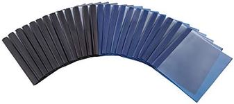 Amazon Basics Letter Size Clear Front Poly Report Cover with Metal Prong - 25-Pack, Assorted Black and Navy