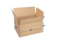 SecureShip 9 x 6 x 6 Corrugated Cardboard 3 Ply Box For Packing, Moving, Shipping, Gifting, Multi Propose Use (Pack of 50)