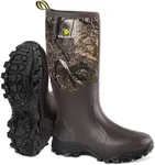 Rubber Boots for Men & Women with Steel Shank, Reliable 6mm Neoprene Waterproof Insulated Rain Boots, Warm Anti-slip High Traction Multi-season Dry Mud Boot for Outdoor Work Hunting, Size 11